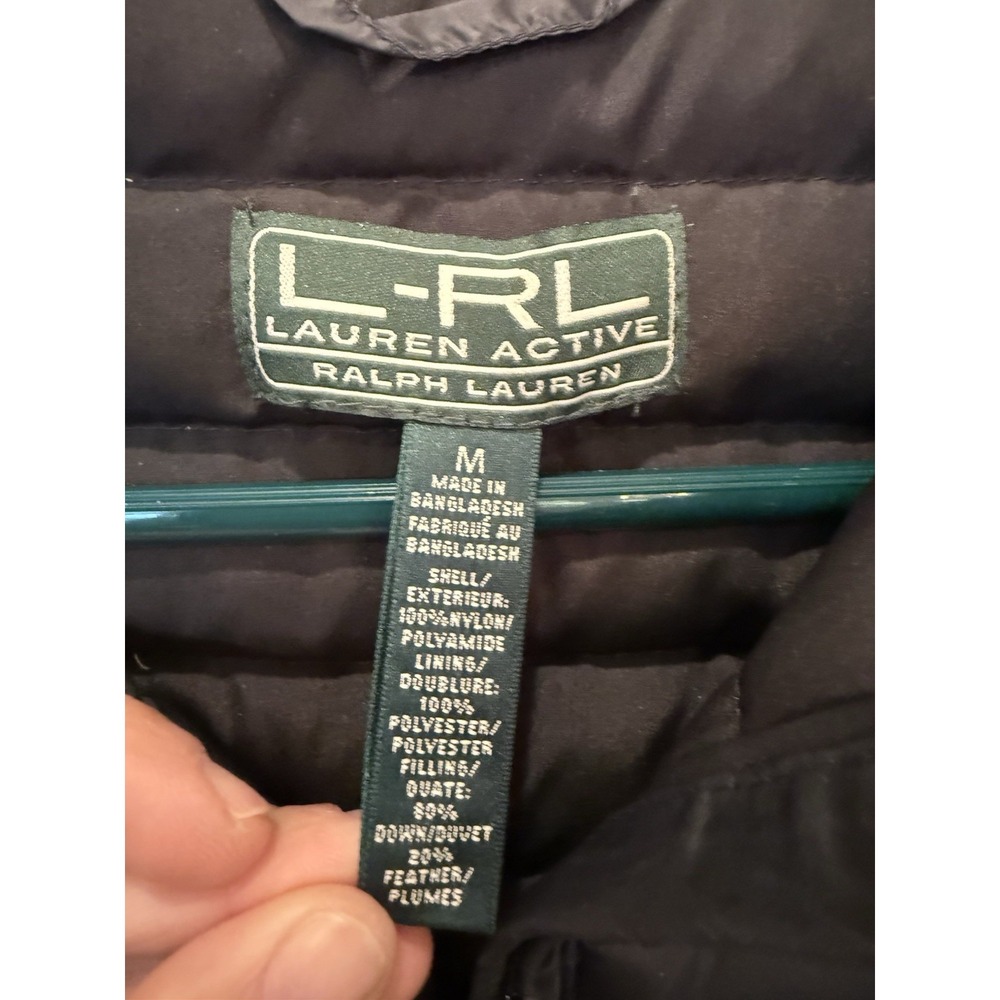 Ralph Lauren Active Women's Black Down Lightweight Quilted Puffer Jacket Size M - Picture 4 of 10